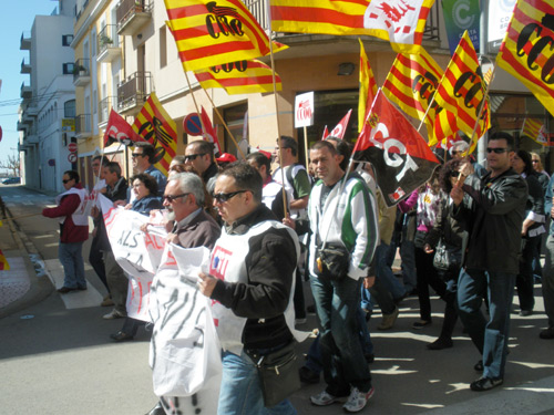 Manifestació dels treballadors, dissabte passat a Palamós.