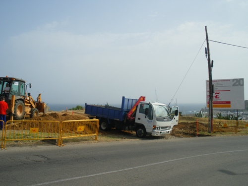 Obres d'un dels projectes inclòs al fons d'inversió local a Palamós.