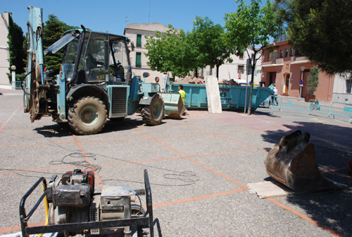 Les obres que es fan a la plaça de la Concòrdia.