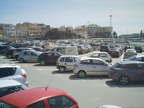 L'aparcament de la platja Gran.