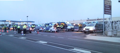 Un control policial d'alcoholèmia, en una imatge d'arxiu.