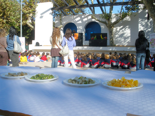 Un moment de l'acte que s'ha fet aquest matí a l'Arbreda.