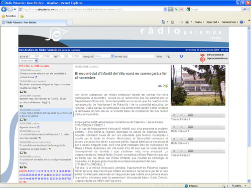 Imatge de la nova hemeroteca de Ràdio Palamós