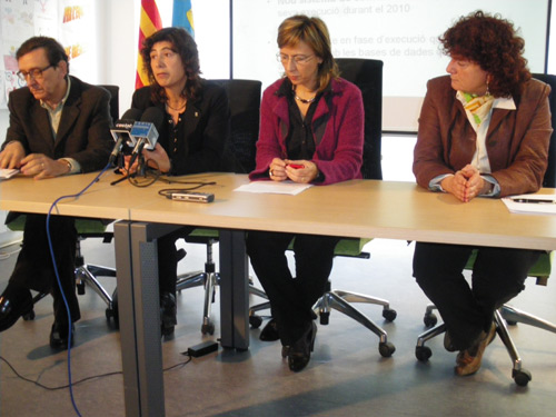 Roda de premsa de presentació de 'Palamós Qnecta', aquest matí.