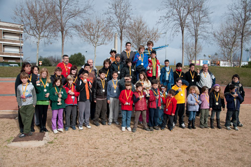 El grup de participants al torneig de bitlles catalanes.