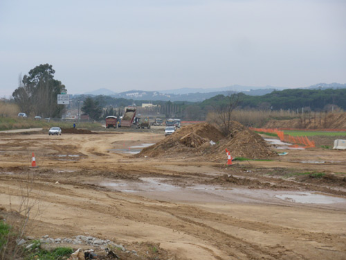 Obres de desdoblament de la C-31, a l'altura de la variant de Palamós.