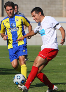 Dani Sarabia, en el Palamós-Manlleu d'aquest temporada. (Fotografia: El Punt).