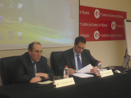 Xavier Ribera i Antoni Morales, durant l'acte d'avui.
