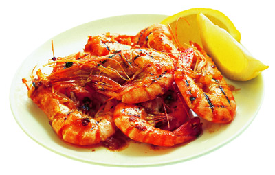 Un plat de gamba de Palamós.