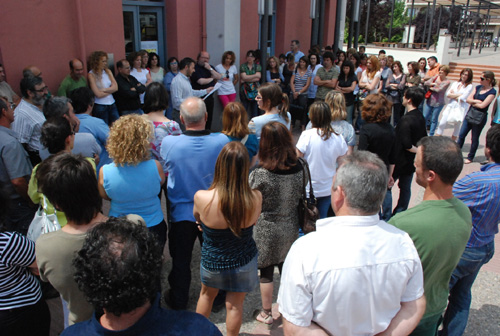 Imatge de la concentració de treballadors de l'Ajuntament de Calonge.