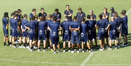 L'Espanyol en un entrenament de pretemporada.