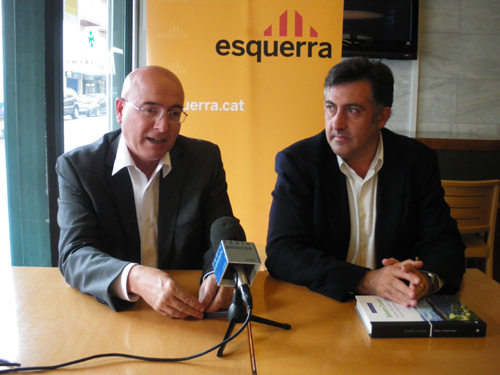 Joan Manel Tresserras i Joan Puigcercós, ahir a Palamós.