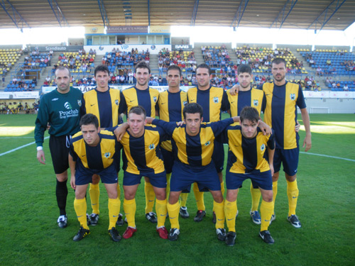L'equip del Palamós CF que dissabte es va enfrontar al Girona.