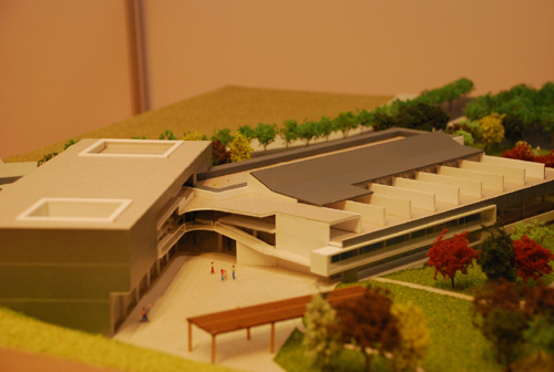 Una maqueta del projecte de la piscina mancomunada.