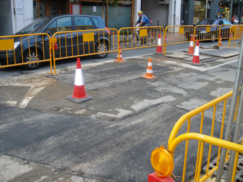 Un dels trams pavimentats avui.