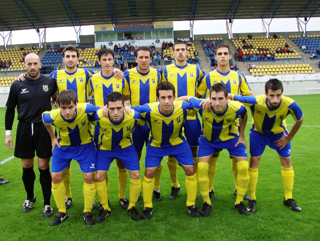 Alineació del Palamós en el partit enfront el Balaguer. Foto: Sergi Cortés