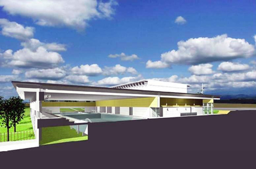 Imatge virtual de l'edifici de la futura piscina mancomunada.