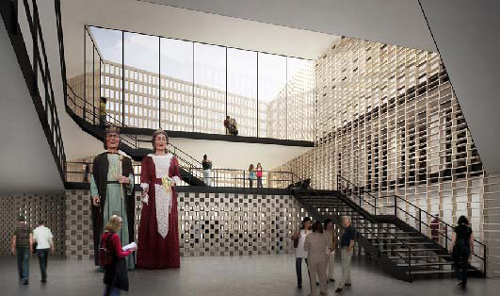 Entrada al futur Edifici de la Ciutadania, en una imatge virtual.