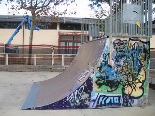 Un detall de l'Skate Parc de la plaça del Suro.