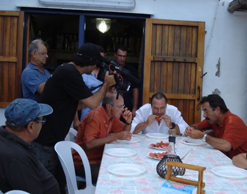 Gravació del programa de Canal Cocina dedicat a la gamba de Palamós.