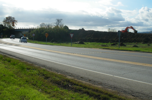 Panoràmica de les obres de la C-31 en l'accés nord a Palamós.