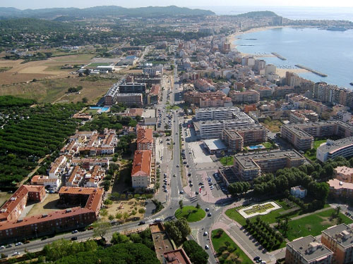 Vista àrea de l'Avda. de Catalunya de Sant Antoni.