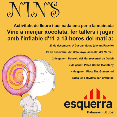 Cartell de les activitats nadalenques d'ERC.