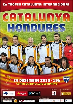 Cartell del partit Catalunya - Hondures.