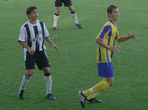 Ritxi Mercader, ahir durant el partit al camp de l'Amposta. (Fotografia cedida per Sergi Cortés).