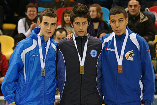 Mounir Nejmi, a la dreta, en el podi del Campionat de Catalunya.