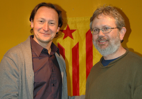 Dani Reixach, d'ERC, i Pere Minobes, de Reagrupament, després de tancar l'acord.