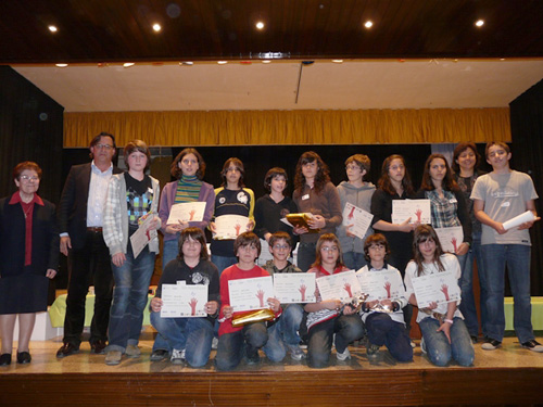 Un grup de premiats del concurs 'Fem matemàtiques' en una anterior edició.