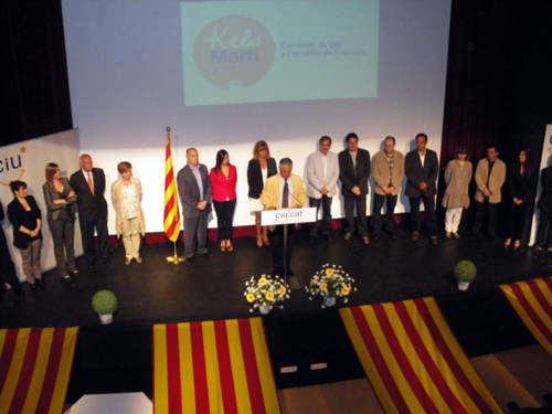 Kelo Martí, envoltat dels membres de la seva candidatura, dissabte a La Gorga.