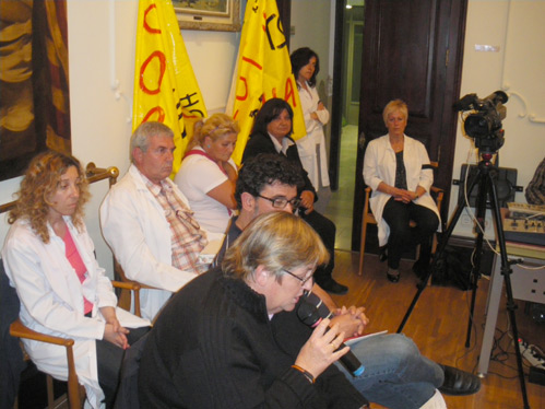 Un moment de la intervenció del Comitè d'Empresa de l'hospital, després del Ple.