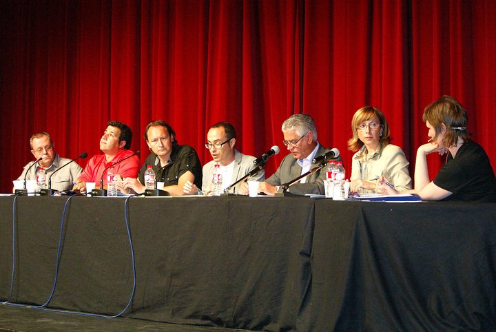 Els sis caps de llista de Palamós, ahir a La Gorga.