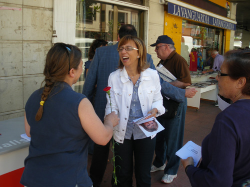 Teresa Ferrés en un acte de campanya d'ahir dimarts.