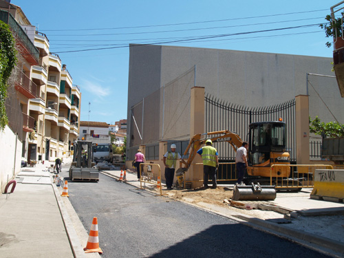 Obres al carrer de la Verge del Carme, avui.