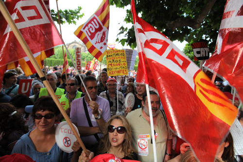 Manifestació contra les retallades del passat mes de maig a Girona.