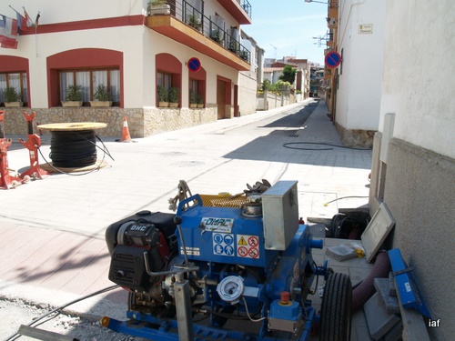 Obres al carrer de Jacint Verdaguer, aquest matí.