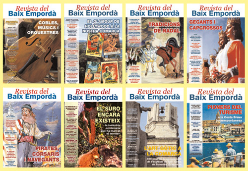 Les portades dels darrers números de la Revista del Baix Empordà.