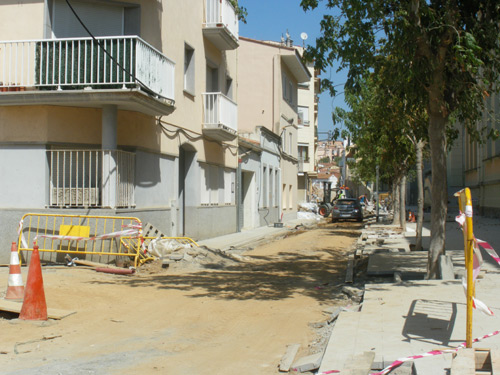 Obres al carrer de Foment, aquesta setmana.
