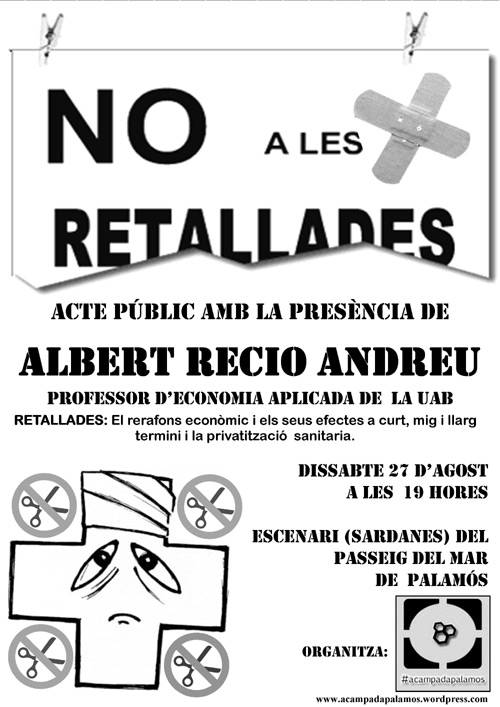 Cartell de la xerrada de demà a Palamós.