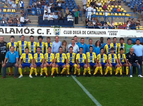 La plantilla del Palamós CF, a punt per l'inici de la lliga.