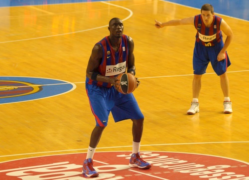 Boniface N'Dong, una de les estrelles del Barça-Regal que avui serà a Palamós.