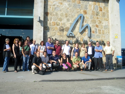 Els membres de l'Observatori, avui a la porta del Museu de la Pesca de Palamós.