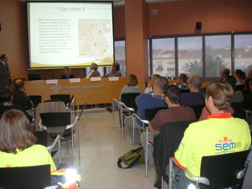 Un moment de la jornada que es va celebrar ahir a l'hospital de Palamós.