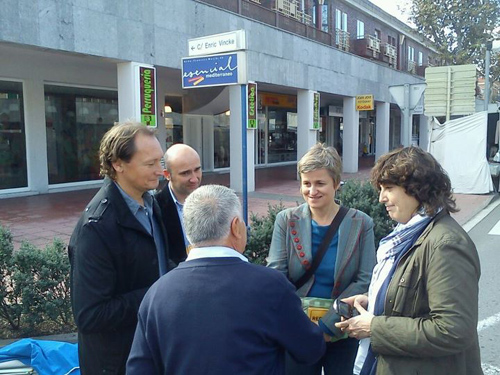 Dani Reixach, Anna Simó i Teresa Jordà, aquest matí a Palamós.