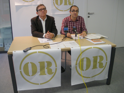 Joan Gea i Èrik Solés, avui durant la presentació del procés participatiu.