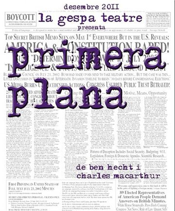 Cartell de 'Primera plana' de Gespa Teatre.