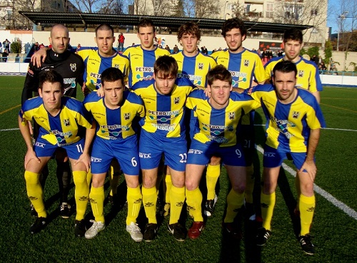 Alineació del Palamós CF en el partit disputat contra el San Lorenzo. Foto: Sergi Cortés.